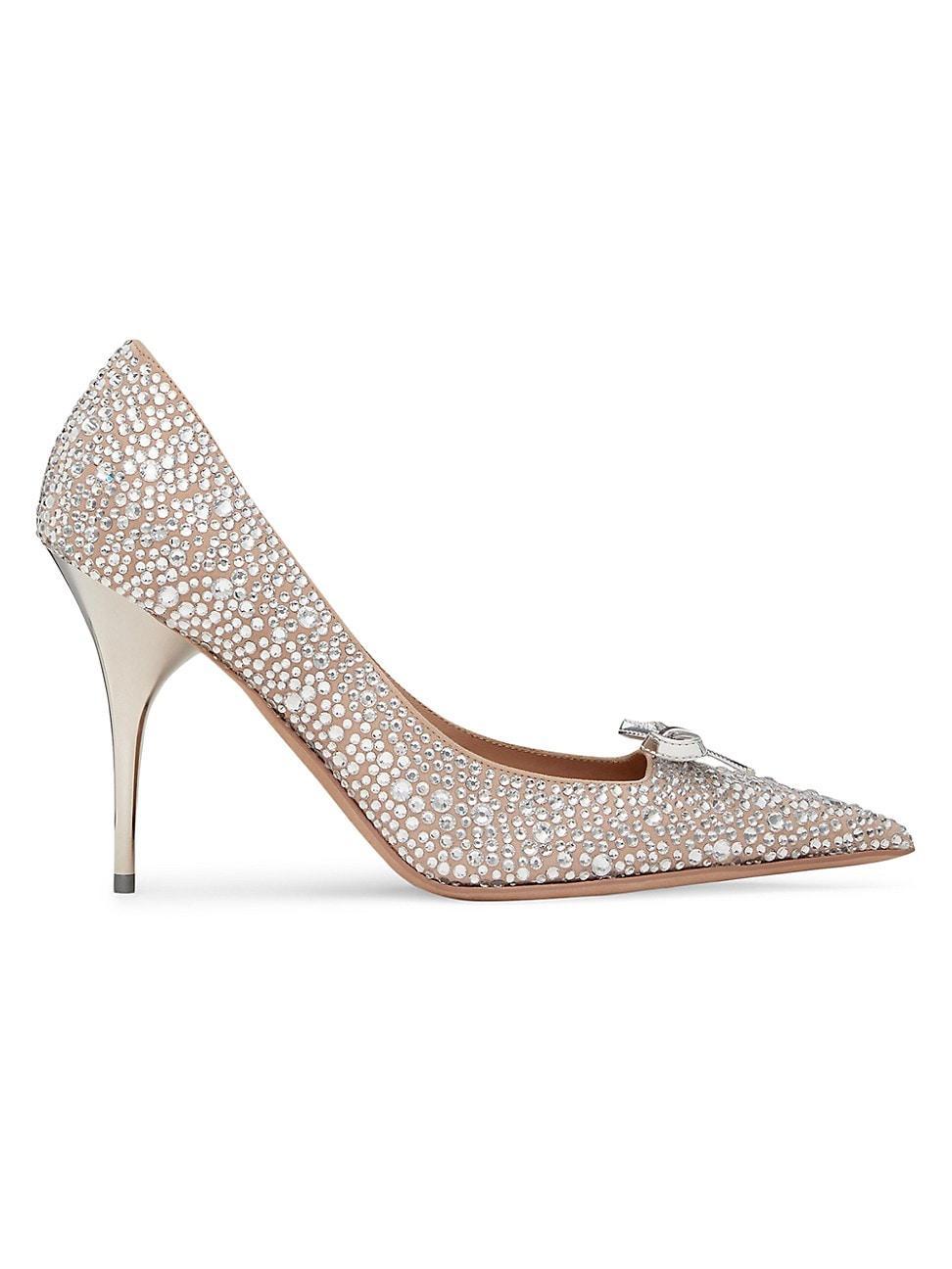 Womens Romance Bow Pumps with Crystals 100MM Product Image