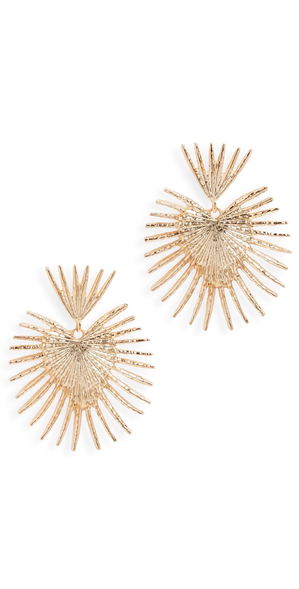 Womens Large Fan 22K Gold-Plated Drop Earrings Product Image