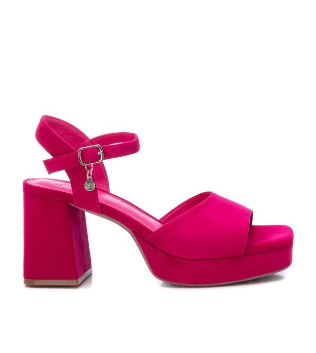 Xti Womens Heeled Suede Sandals With Platform Pink Product Image