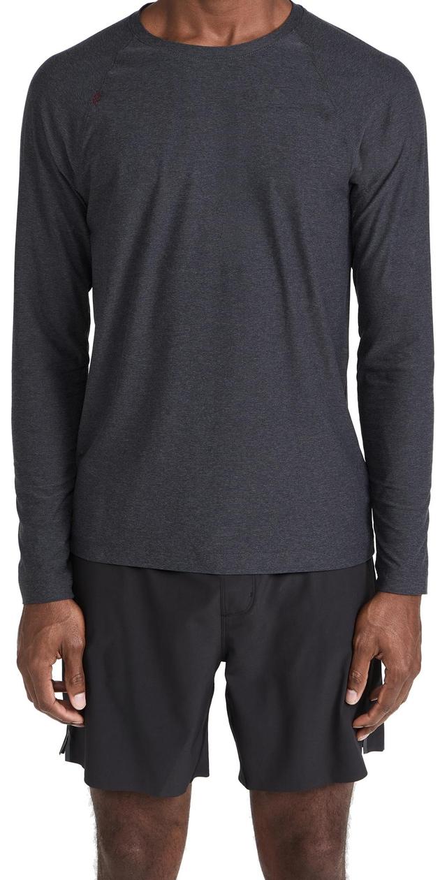 Rhone Men's Reign LS Top - Small - Black Heather Product Image