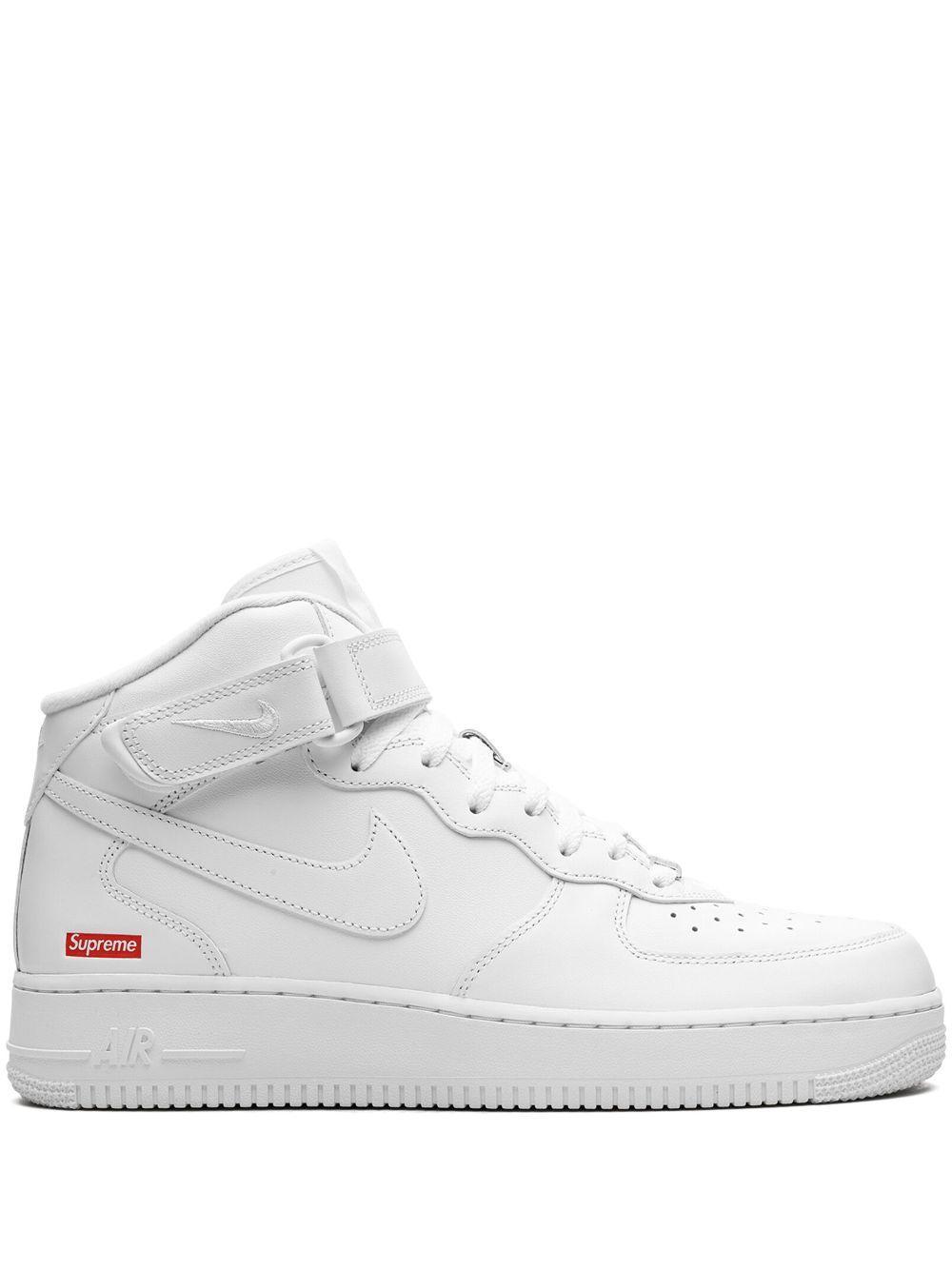 X Supreme Air Force 1 Mid "mini Box Logo White" Sneakers Product Image