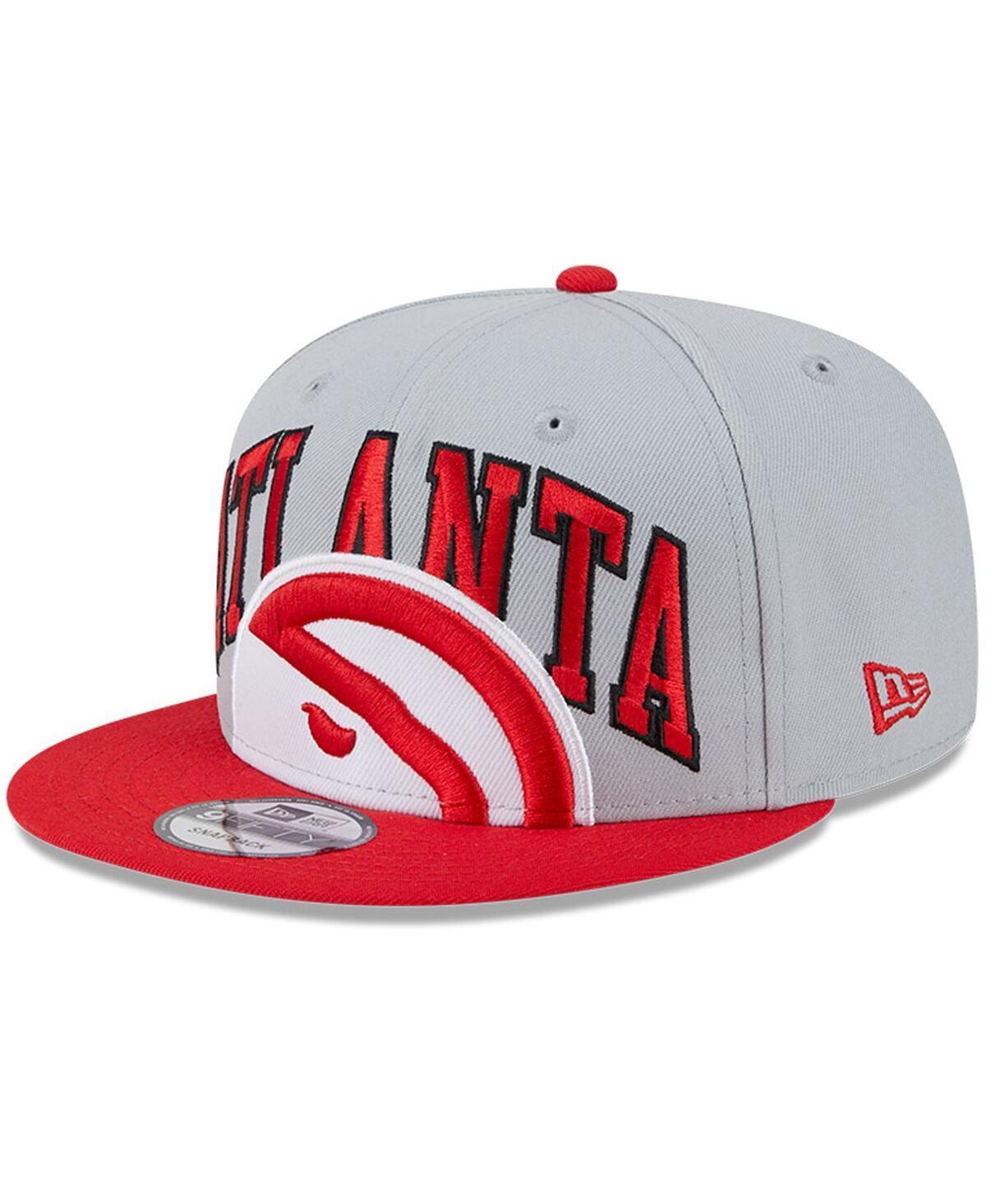 Mens New Era Gray/Red Atlanta Hawks Tip-Off Two-Tone 9FIFTY Snapback Hat Product Image