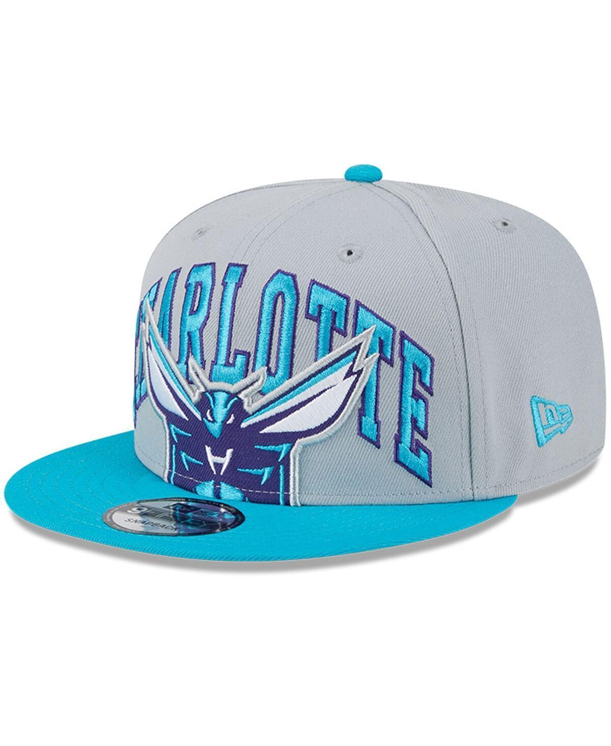 Mens New Era Gray Charlotte Hornets Tip-Off Two-Tone 9FIFTY Snapback Hat - Gray Product Image