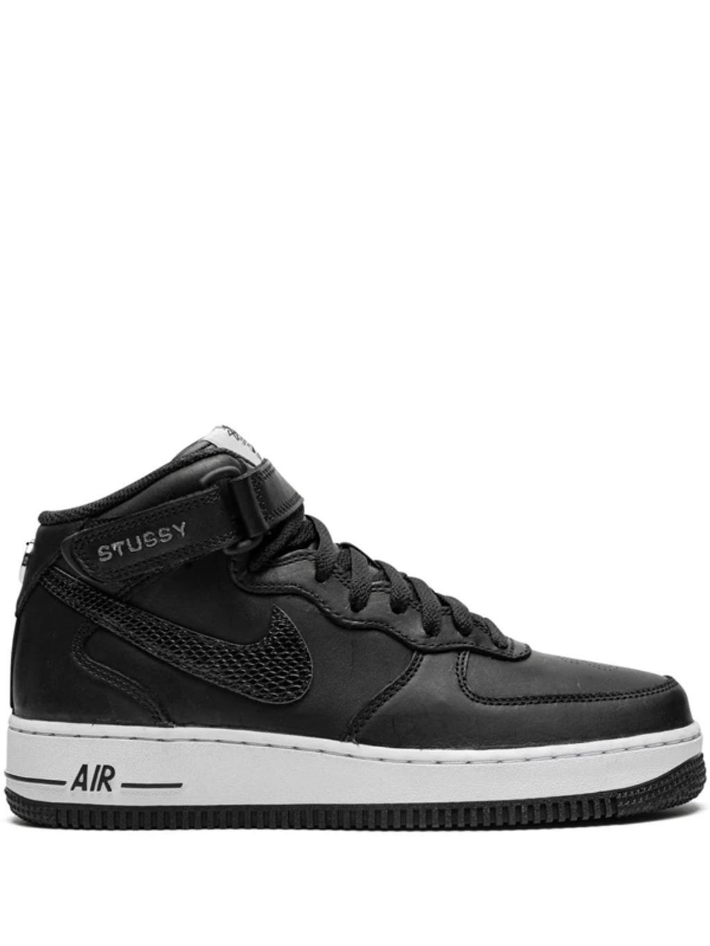 X Stussy Air Force 1 Mid Sneakers In Black Product Image