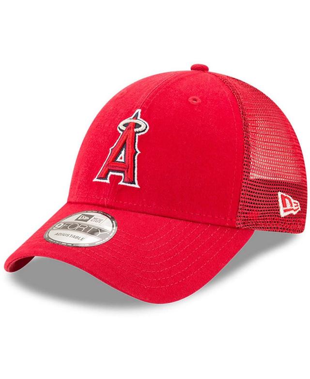 Mens Red Los Angeles Angels Trucker 9FORTY Adjustable Snapback Hat Product Image