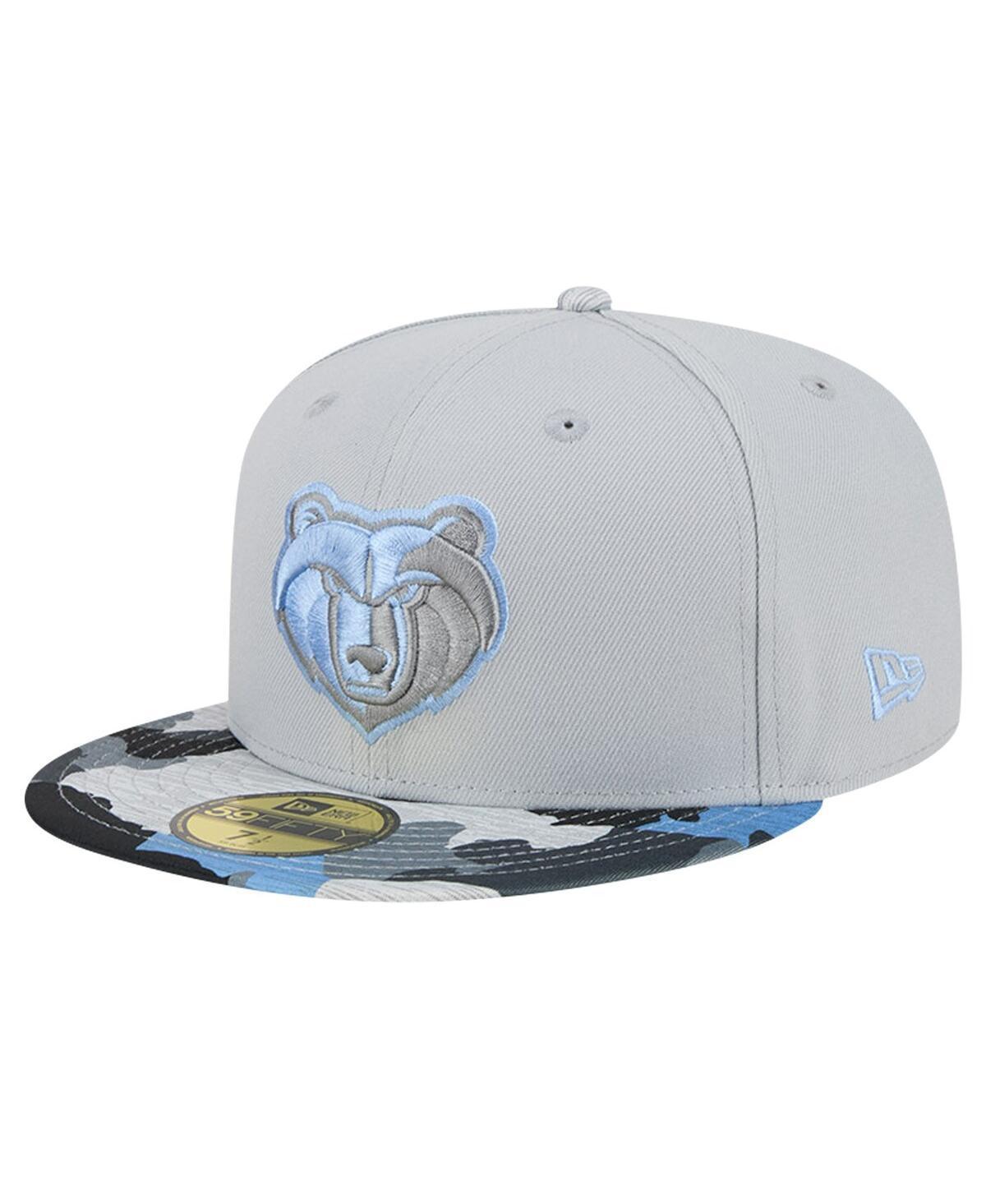 Mens New Era Gray Memphis Grizzlies Active Color Camo Visor 59FIFTY Fitted Hat Product Image