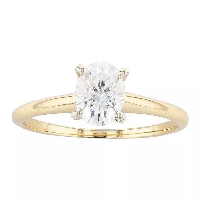 Radiant Fire 14k Gold Oval Lab-Created Moissanite Solitaire Engagement Ring, Womens 14k Two Tone Product Image