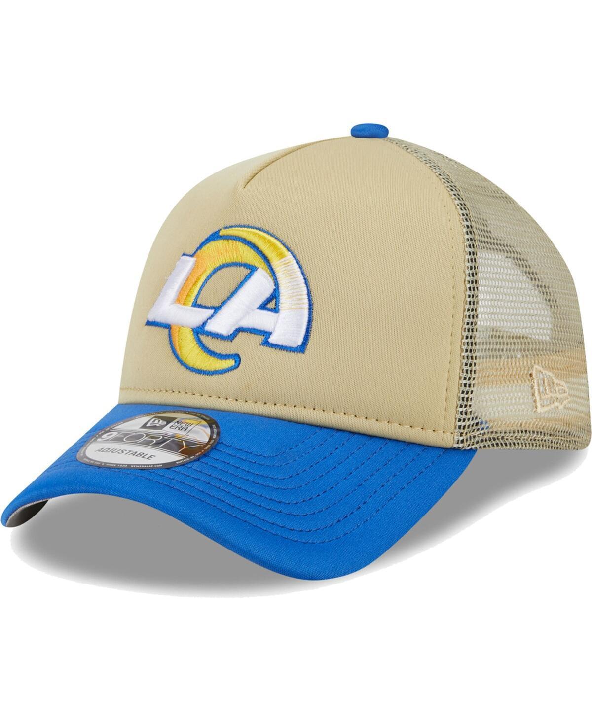 Mens New Era Tan Los Angeles Rams All Day A-Frame Trucker 9FORTY Adjustable Hat - Tan Product Image