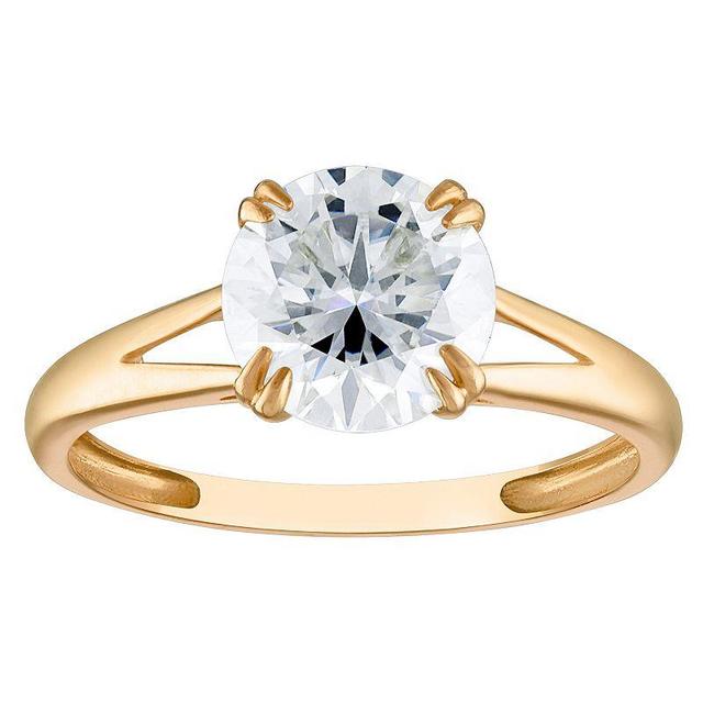 White Lotus 10k Gold 2 Carat T.W. Lab-Created Moissanite Split Band Engagement Ring, Womens Product Image