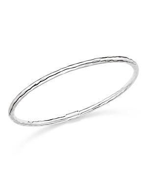 Womens Classico Thin Sterling Silver Hammered Bangle Bracelet Product Image