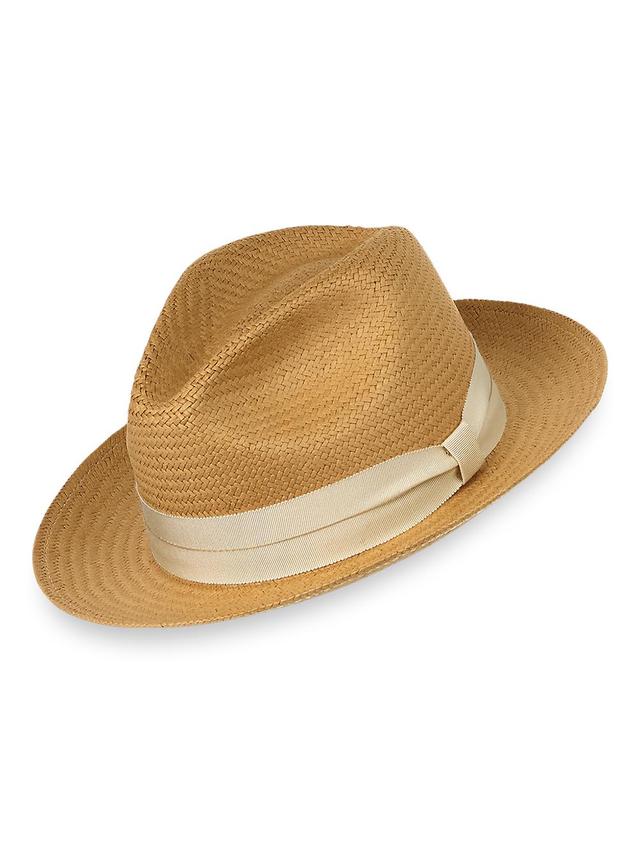 Straw Fedora With Ribbon Band - Bronze Product Image