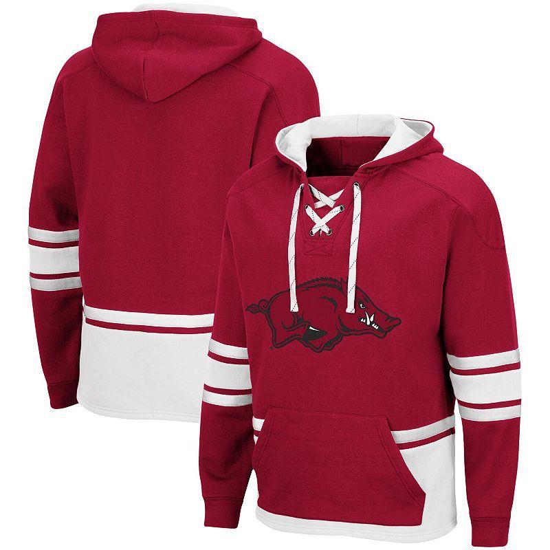 Mens Colosseum Cardinal Arkansas Razorbacks Lace Up 3.0 Pullover Hoodie Product Image