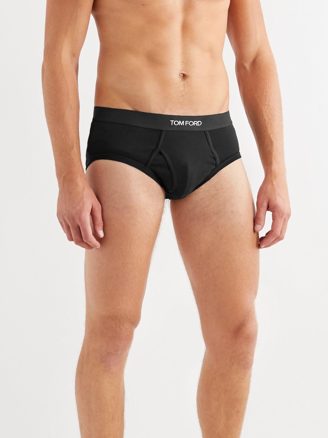 TOM FORD Logo Cotton-blend Boxer Briefs- Set Of Two In Black Product Image