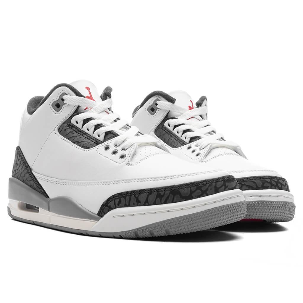 Air Jordan 3 Retro 'Grey Cement' - Summit White/Fire Red/Cement Grey Male Product Image