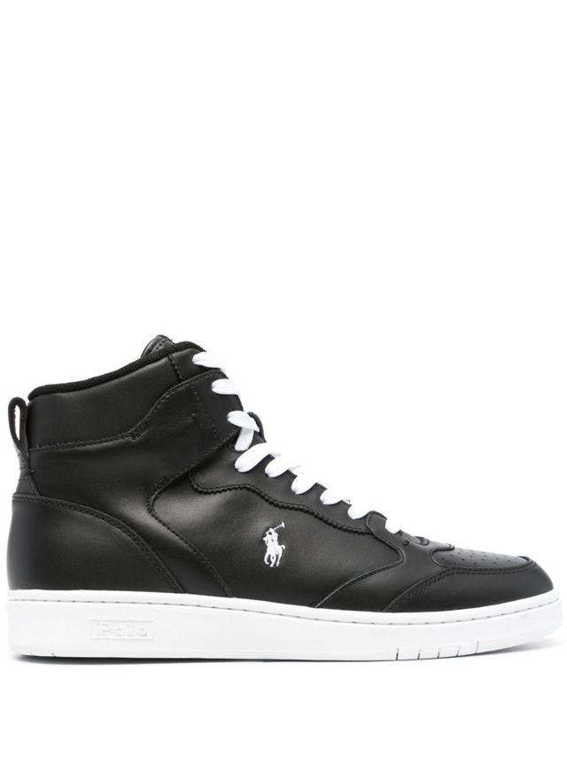 Logo-embroidered High-top Sneakers In Black Product Image