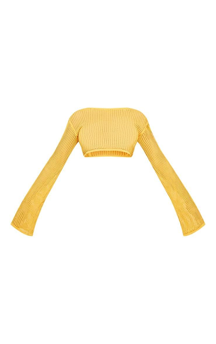 Petite Orange Open Knit Crop Top Product Image