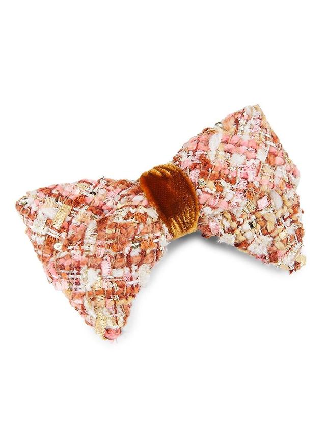 Womens Tweed Bow Barrette Product Image