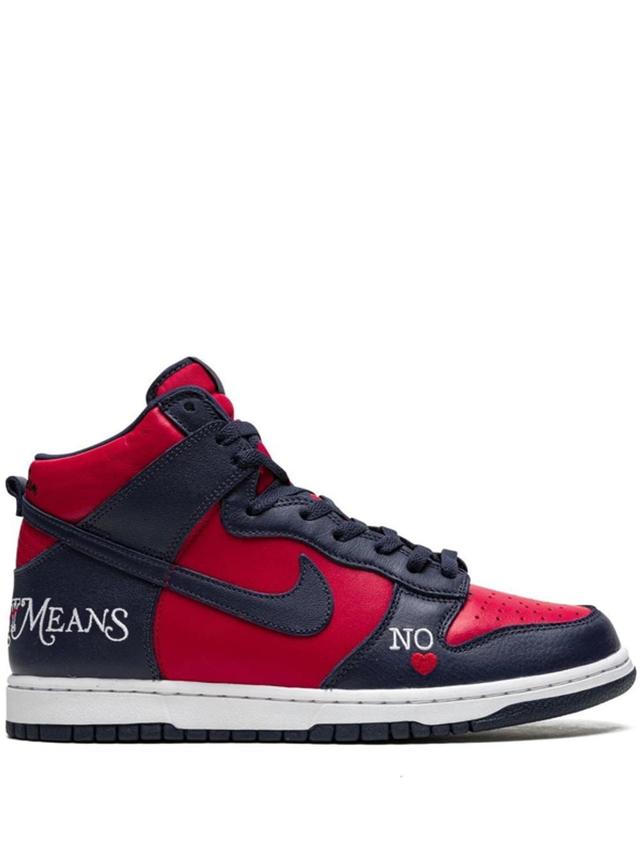 X Supreme Sb Dunk High Sneakers In Red Product Image