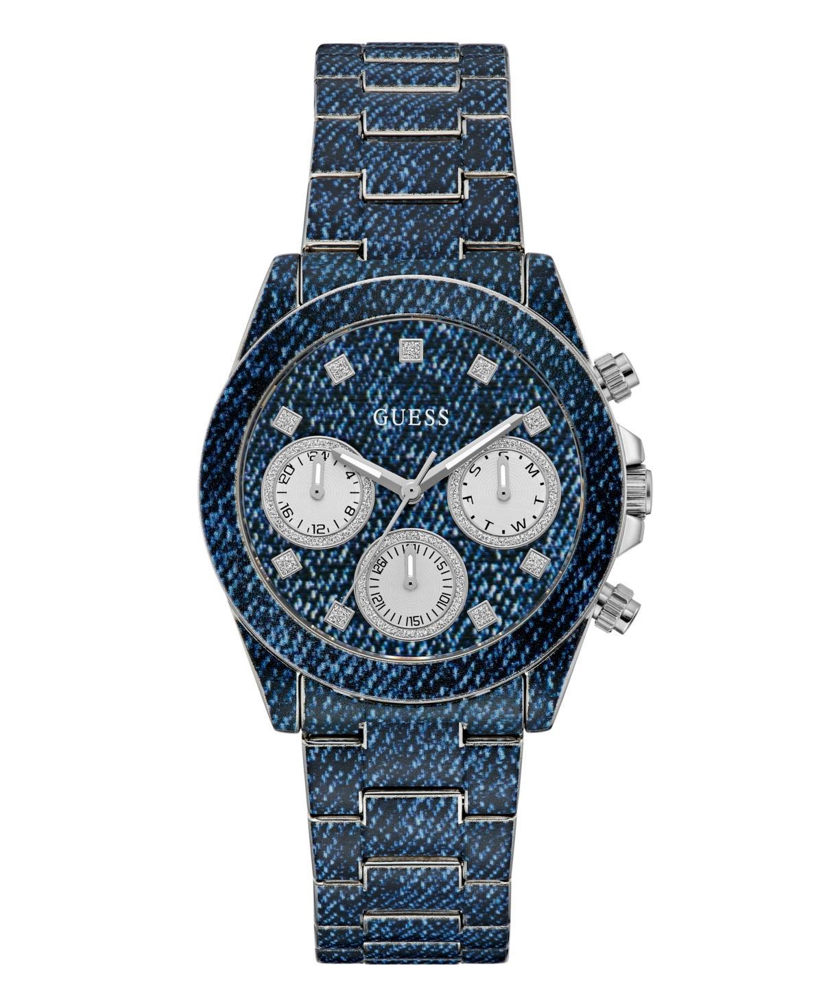 Guess Womens Multi-Function Blue Steel Watch 38mm - Blue Product Image