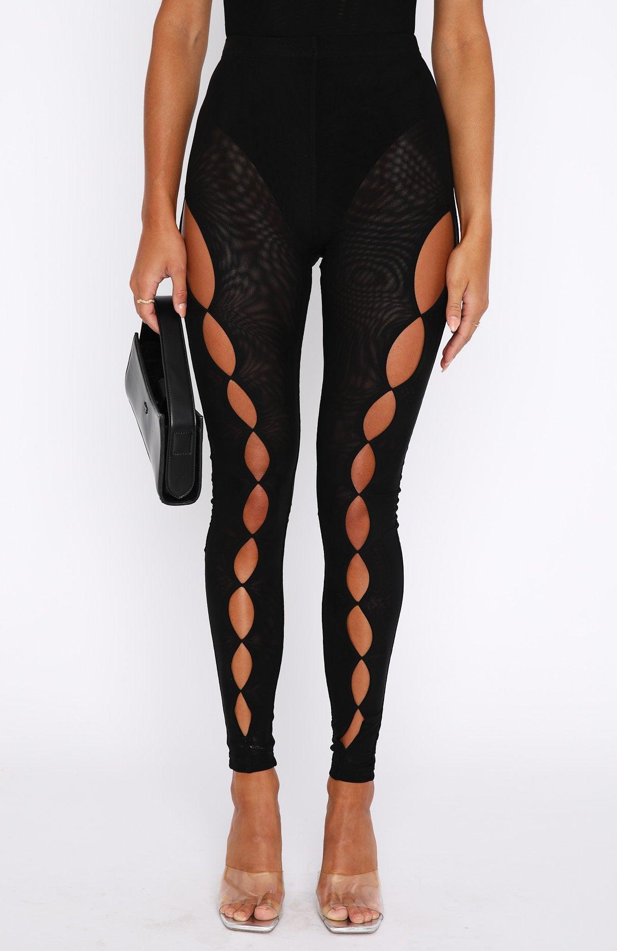 Hollywood Moment Mesh Leggings Black Product Image