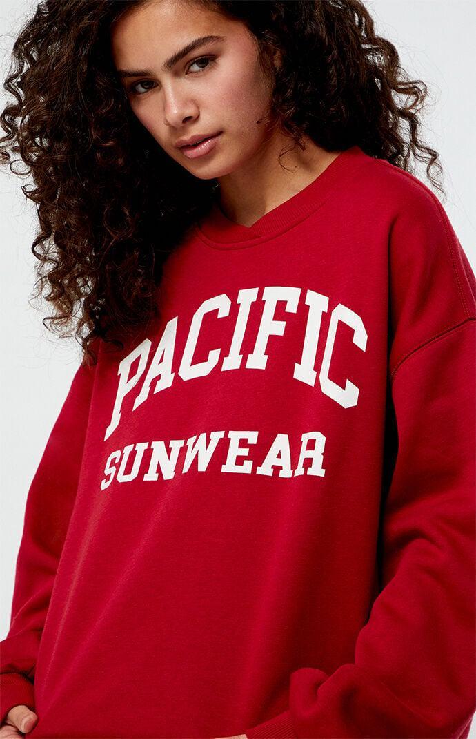 Women's Pacific Sunwear Varsity Crew Neck Sweatshirt Product Image