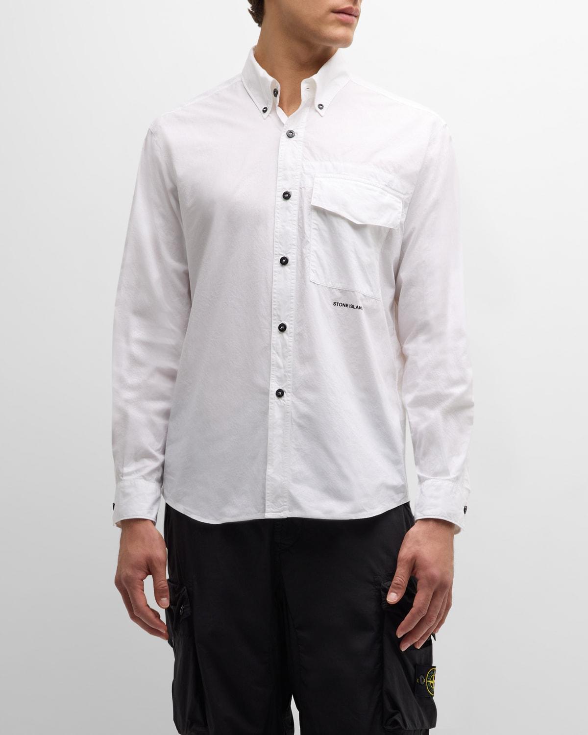 Mens Contrast-Button Overshirt Product Image