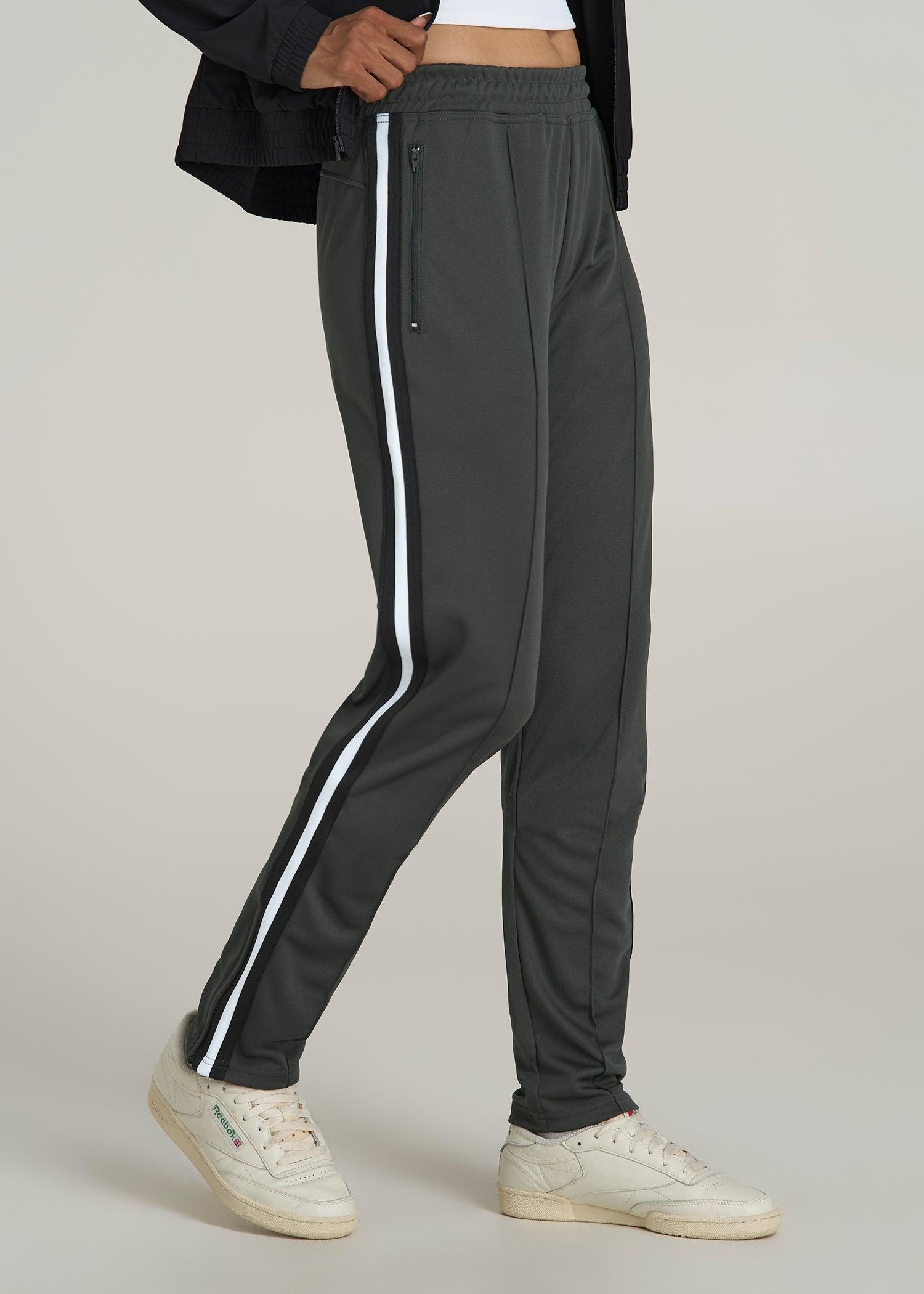 Athletic Stripe Pants for Tall Women in Pine Grove and Black Product Image