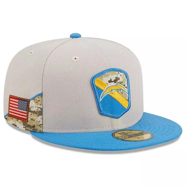 Mens New Era Stone/Powder Blue Los Angeles Chargers 2023 Salute To Service 59FIFTY Fitted Hat Product Image