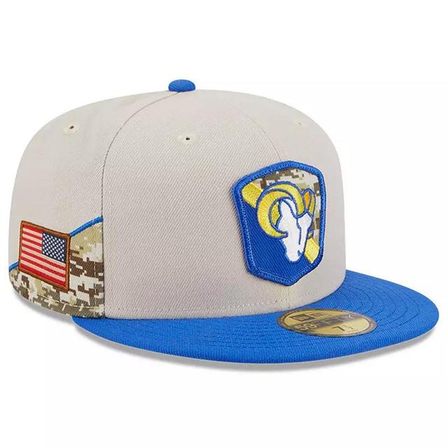 Mens New Era Stone/Royal Los Angeles Rams 2023 Salute To Service 59FIFTY Fitted Hat Product Image