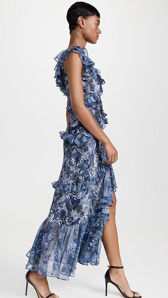 Cinq à Sept Indigo Floral Ora Dress | Shopbop Product Image