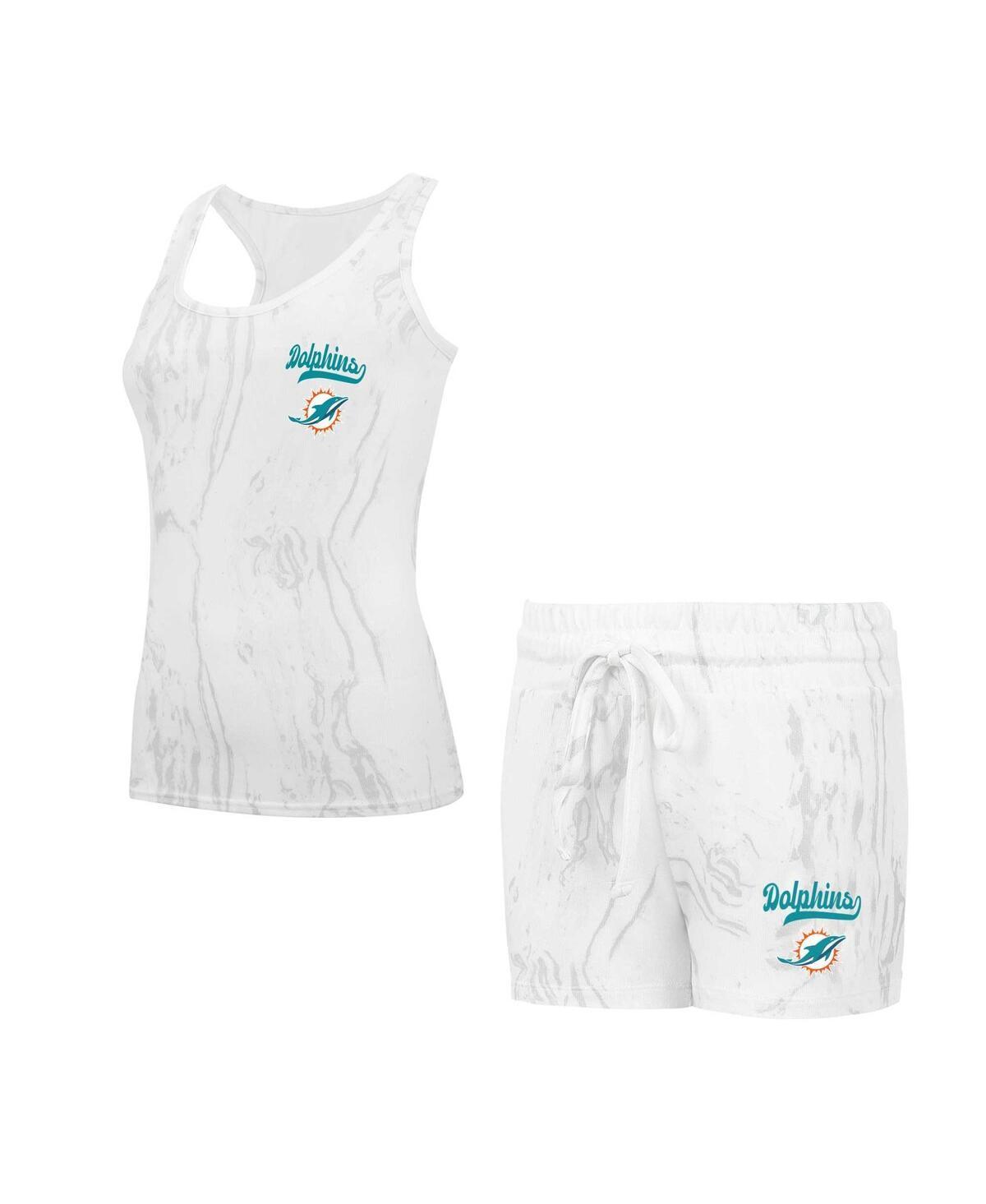 Womens Concepts Sport Miami Dolphins Quartz Hacci Knit Tank Top & Shorts Sleep Set Product Image