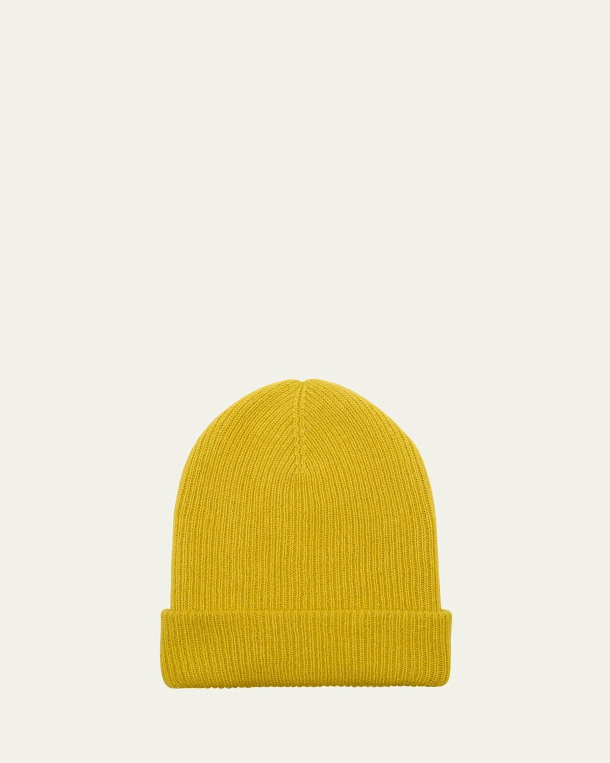 Mens Cashmere Rib-Knit Beanie Hat Product Image