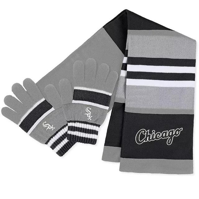 Womens WEAR by Erin Andrews Chicago White Sox Stripe Glove & Scarf Set Product Image