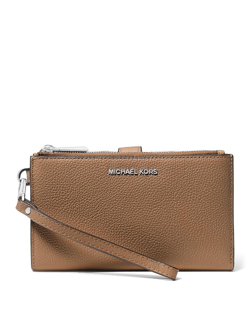 Womens Double Zip Leather Wristlet Product Image