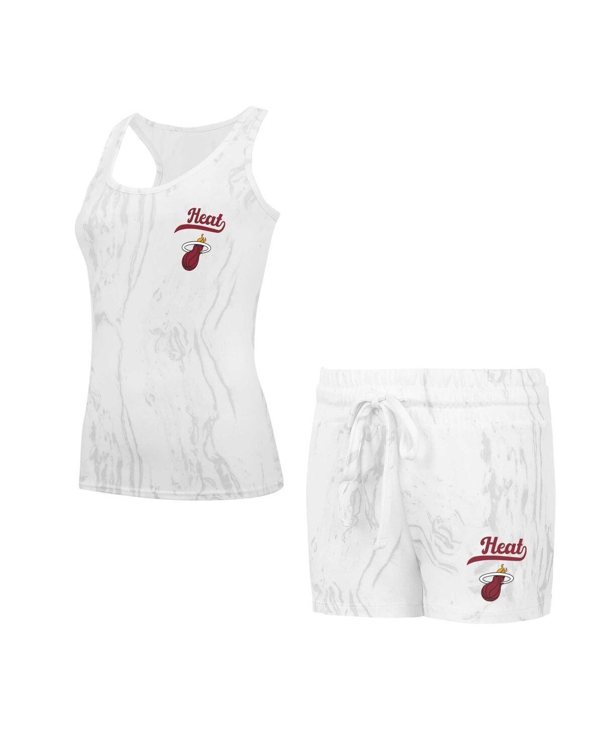 Concepts Sport Womens White Miami Heat Quartz Tank Top Shorts Set Product Image