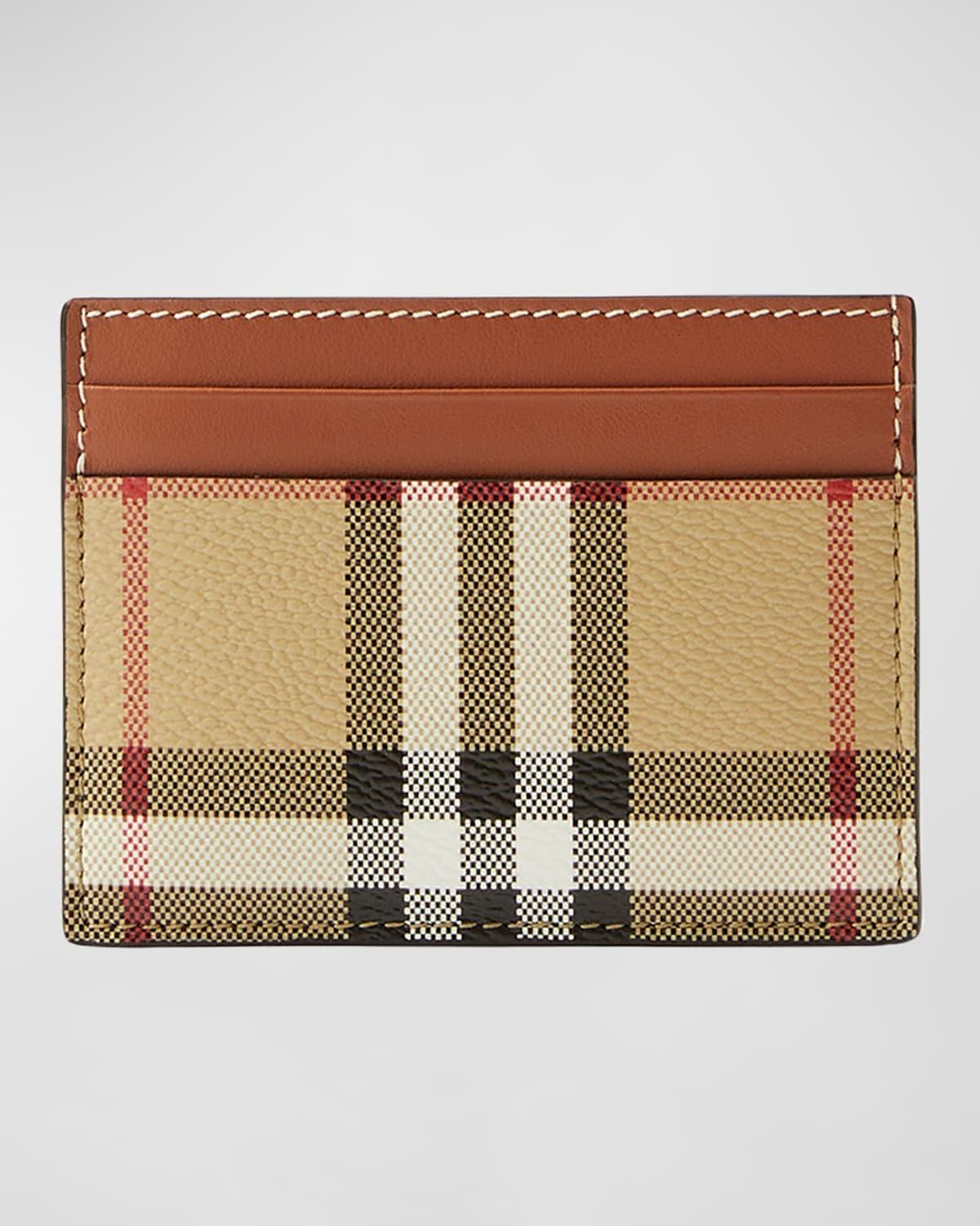 burberry Sandon Check Canvas & Leather Card Case Product Image