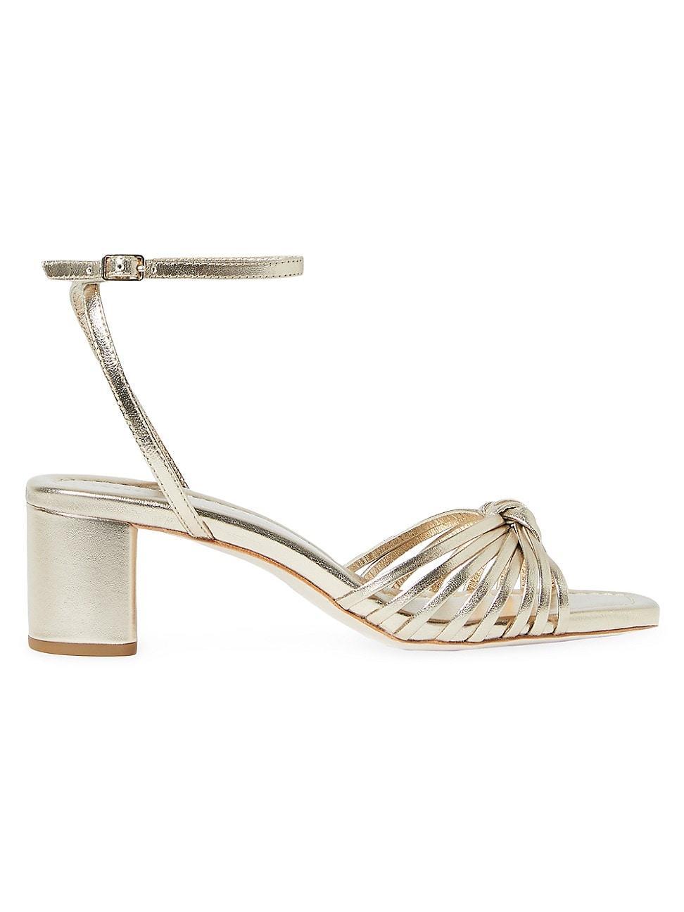 Womens Olivia 55MM Leather Knot Sandals - Champagne - Size 5 - Champagne - Size 5 Product Image