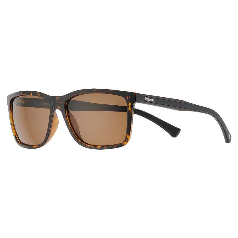 Mens Timberland Thin Rectangular Mirrored & Polarized Sunglasses Product Image