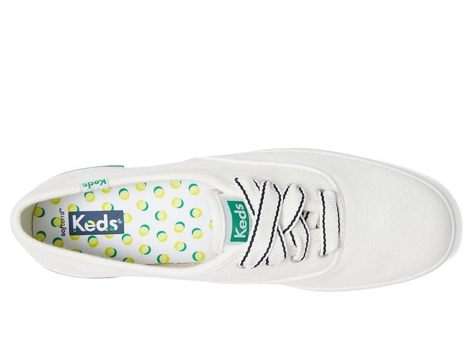 Keds The Platform Lace Up Green Pique Stripe) Women's Shoes Product Image