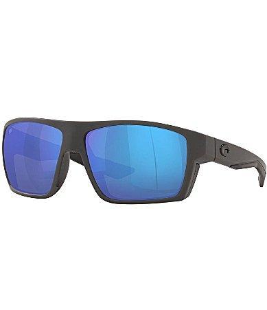 Costa Mens 6S9045 Bloke Mirrored Crystal 61mm Rectangle Polarized Sunglasses - Matte Grey/Matte Black/Blue Product Image