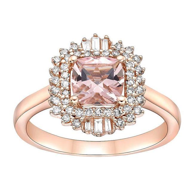 Gemminded 10k Rose Gold 1/3 Carat T.W. Diamond & Morganite Ring, Womens Pink Product Image