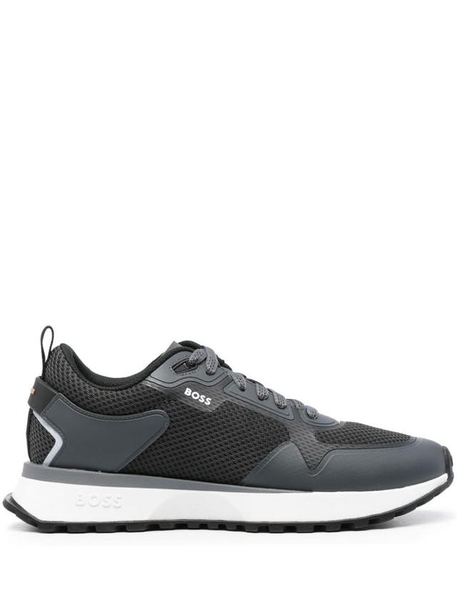 HUGO BOSS Panelled Mesh Sneakers In Grey Product Image