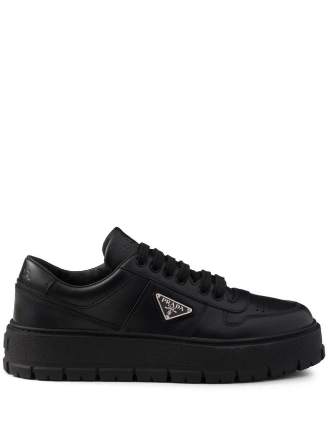 PRADA Leather Sneakers In Black Product Image