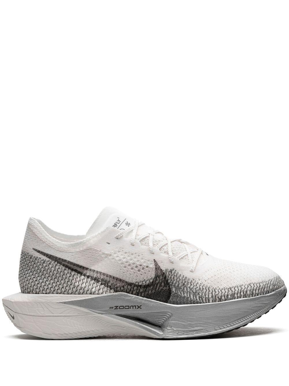 NIKE Zoomx Vaporfly 3 Flyknit Running Sneakers In White/white/dark Smoke Grey Product Image