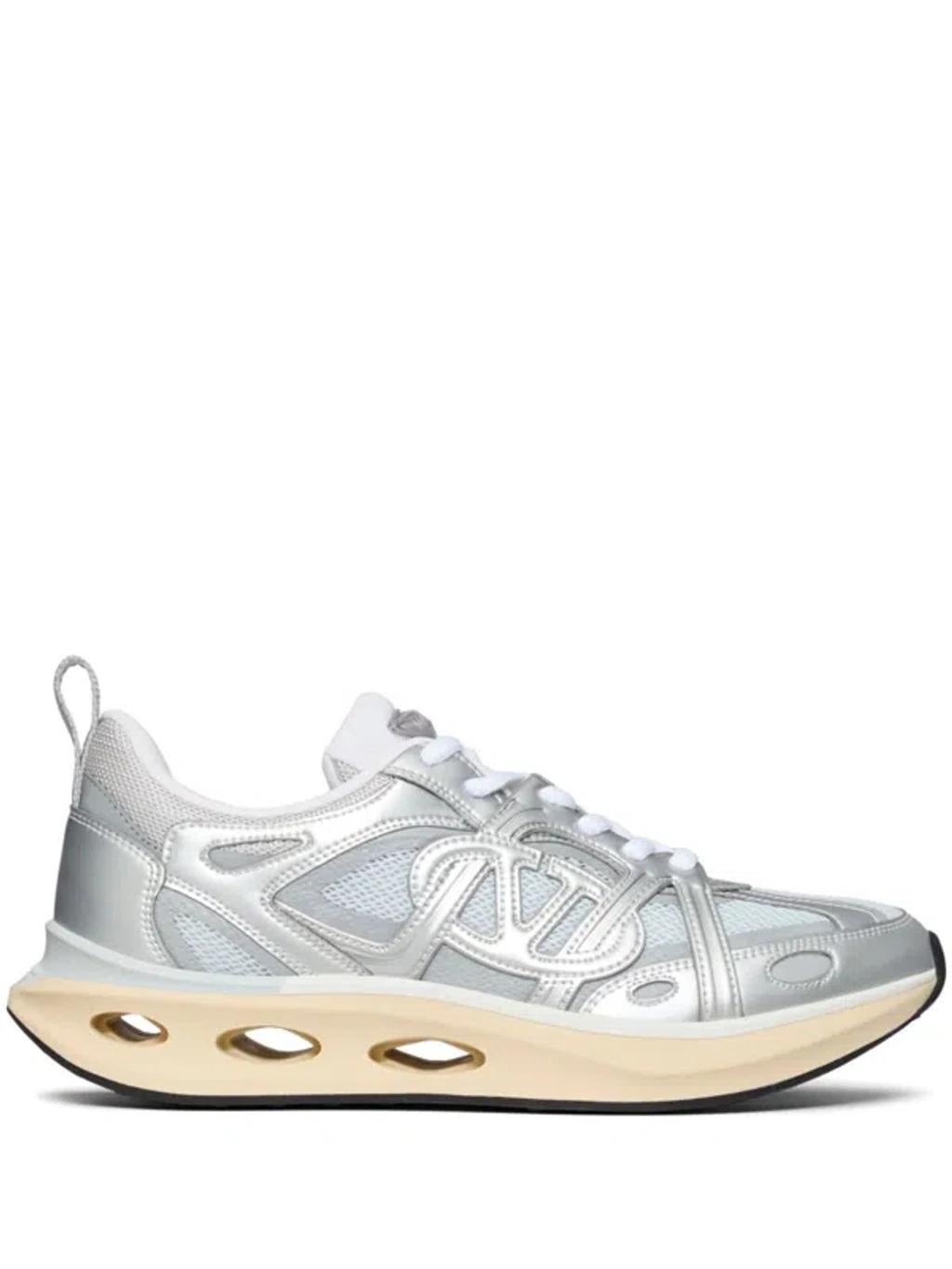 Vlogo Panelled Lace-up Sneakers In Silber Product Image