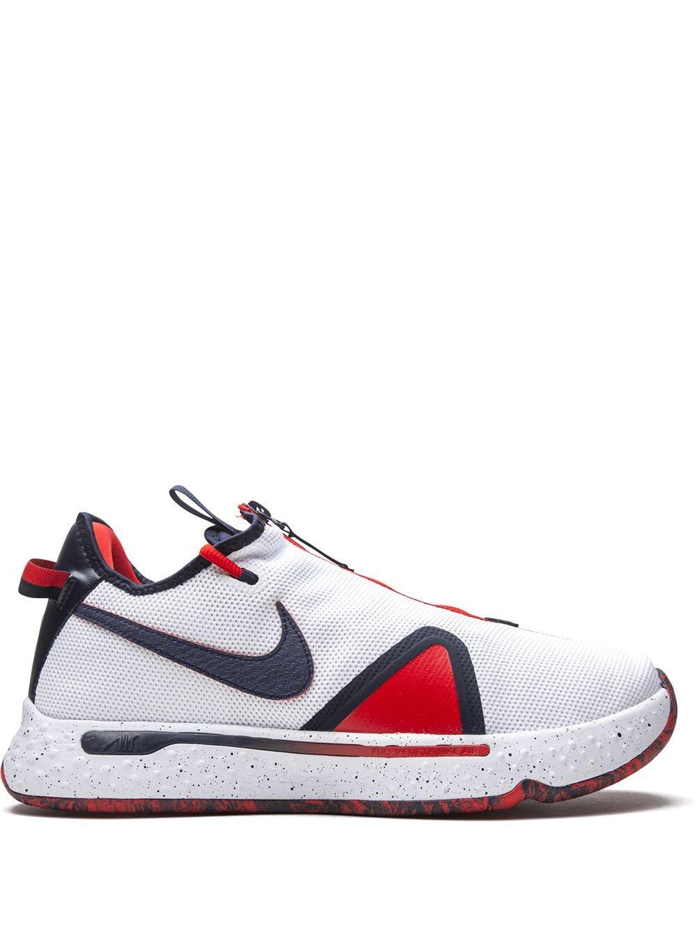 Pg 4 Basketball Shoe In White,university Red,obsidian Product Image