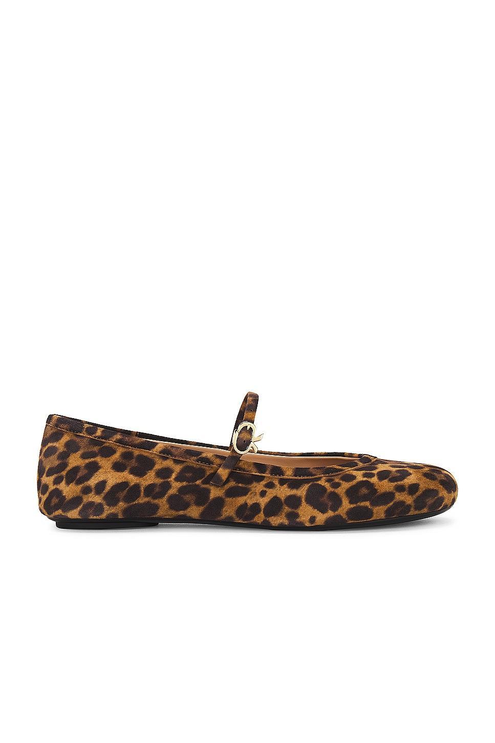 Gianvito Rossi - Carla Leopard-Print Suede Mary Jane Flats - AnimalModa Operandi Product Image