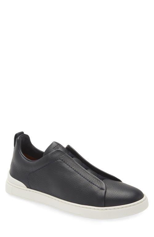 ZEGNA Triple Stitch Deerskin Leather Slip-On Sneaker Product Image