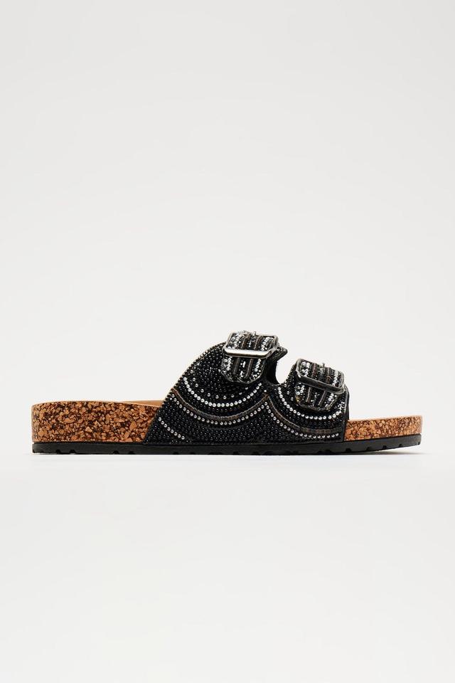 Leisure Day Beaded Slides - Black Product Image