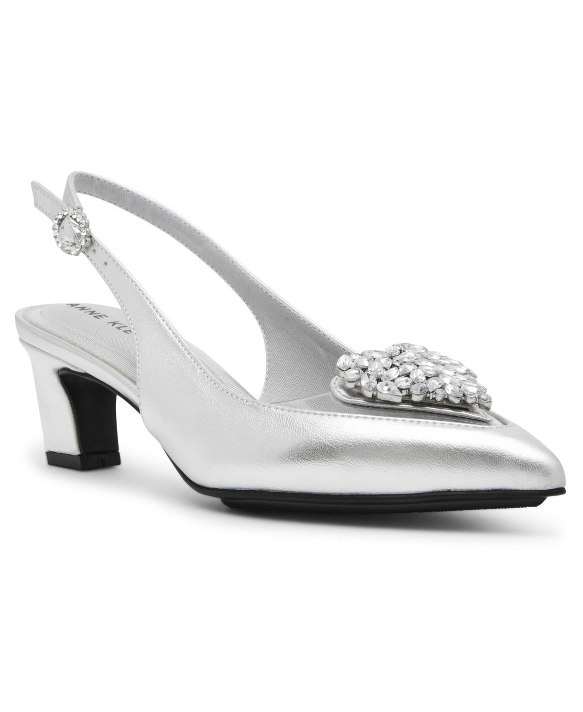 Anne Klein Womens Inviting Heart Embellished Slingback Pumps Product Image